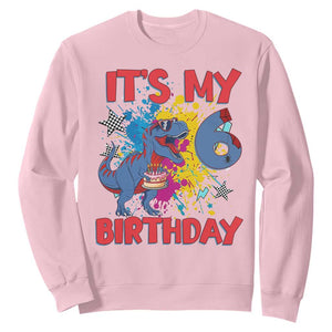 Dino Spider Its My 6th Birthday Sweatshirt Dinosaur Gift For Boys