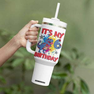 Dino Spider Its My 6th Birthday Tumbler With Handle Dinosaur Gift For Boys TS12 Print Your Wear