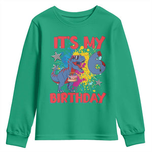 Dino Spider Its My 6th Birthday Youth Sweatshirt Dinosaur Gift For Boys