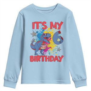 Dino Spider Its My 6th Birthday Youth Sweatshirt Dinosaur Gift For Boys