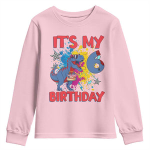Dino Spider Its My 6th Birthday Youth Sweatshirt Dinosaur Gift For Boys