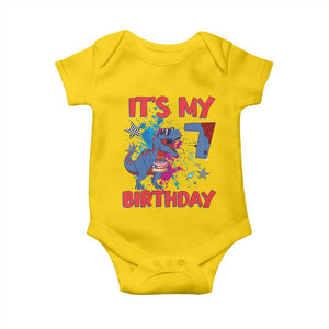 Dino Spider Its My 7th Birthday Baby Onesie Dinosaur Gift For Boys