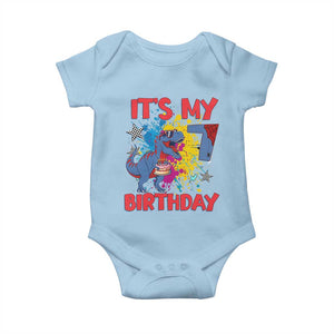 Dino Spider Its My 7th Birthday Baby Onesie Dinosaur Gift For Boys