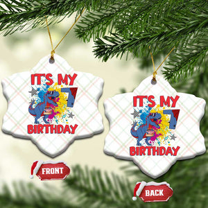 Dino Spider Its My 7th Birthday Ceramic Ornament Dinosaur Gift For Boys