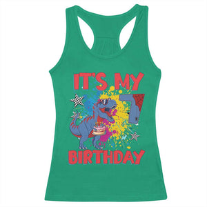 Dino Spider Its My 7th Birthday Racerback Tank Top Dinosaur Gift For Boys