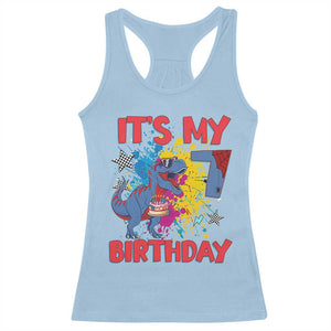 Dino Spider Its My 7th Birthday Racerback Tank Top Dinosaur Gift For Boys