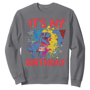 Dino Spider Its My 7th Birthday Sweatshirt Dinosaur Gift For Boys