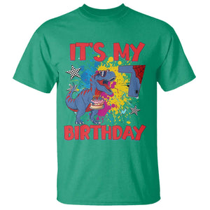Dino Spider Its My 7th Birthday T Shirt Dinosaur Gift For Boys