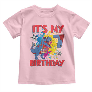 Dino Spider Its My 7th Birthday Toddler T Shirt Dinosaur Gift For Boys