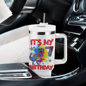 Dino Spider Its My 7th Birthday Tumbler With Handle Dinosaur Gift For Boys TS12 Print Your Wear