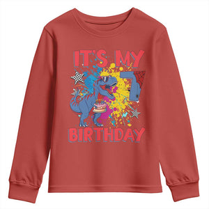 Dino Spider Its My 7th Birthday Youth Sweatshirt Dinosaur Gift For Boys