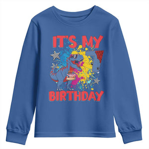 Dino Spider Its My 7th Birthday Youth Sweatshirt Dinosaur Gift For Boys