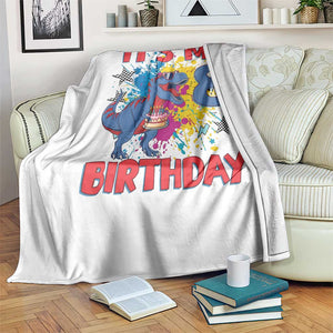 Dino Spider Its My 8th Birthday Throw Blanket Dinosaur Gift For Boys