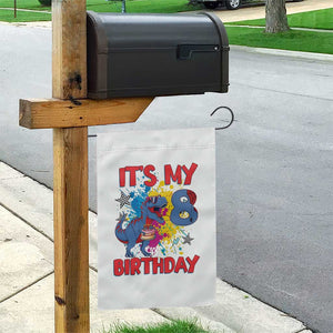 Dino Spider Its My 8th Birthday Garden Flag Dinosaur Gift For Boys