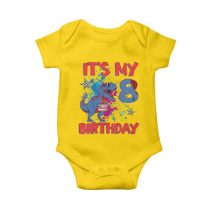 Dino Spider Its My 8th Birthday Baby Onesie Dinosaur Gift For Boys