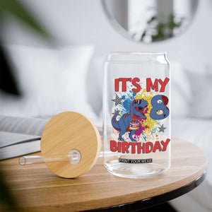 Dino Spider Its My 8th Birthday Glass Can Dinosaur Gift For Boys TS12 Print Your Wear