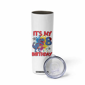 Dino Spider Its My 8th Birthday Skinny Tumbler Dinosaur Gift For Boys TS12 Print Your Wear
