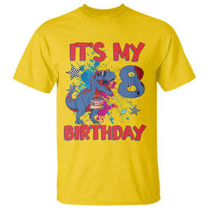 Dino Spider Its My 8th Birthday T Shirt Dinosaur Gift For Boys