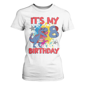 Dino Spider Its My 8th Birthday T Shirt For Women Dinosaur Gift For Boys