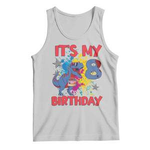 Dino Spider Its My 8th Birthday Tank Top Dinosaur Gift For Boys