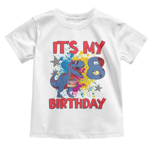 Dino Spider Its My 8th Birthday Toddler T Shirt Dinosaur Gift For Boys