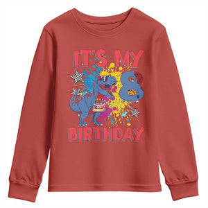 Dino Spider Its My 8th Birthday Youth Sweatshirt Dinosaur Gift For Boys