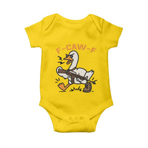 F Caw F Goose With Gun Baby Onesie Funny Rebellious Gift TS12 Daisy Print Your Wear