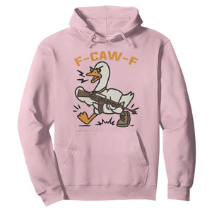 F Caw F Goose With Gun Hoodie Funny Rebellious Gift TS12 Light Pink Print Your Wear