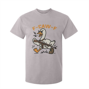 F Caw F Goose With Gun T Shirt For Kid Funny Rebellious Gift TS12 Ice Gray Print Your Wear