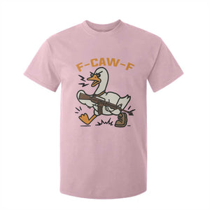 F Caw F Goose With Gun T Shirt For Kid Funny Rebellious Gift TS12 Light Pink Print Your Wear