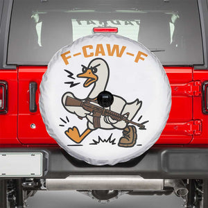 F Caw F Goose With Gun Spare Tire Cover Funny Rebellious Gift TS12 White Print Your Wear