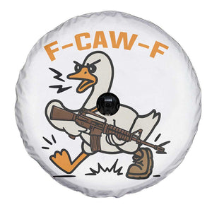 F Caw F Goose With Gun Spare Tire Cover Funny Rebellious Gift TS12 Print Your Wear