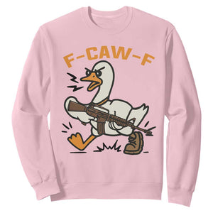 F Caw F Goose With Gun Sweatshirt Funny Rebellious Gift TS12 Light Pink Print Your Wear
