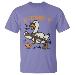 F Caw F Goose With Gun T Shirt Funny Rebellious Gift TS12 Violet Print Your Wear