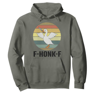 F Honk F Goose With Knife Hoodie Funny Chaotic Meme Gift TS12 Military Green Print Your Wear