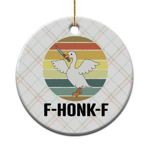 F Honk F Goose With Knife Ceramic Ornament Funny Chaotic Meme Gift TS12 1pc Christmas Plaid Print Your Wear