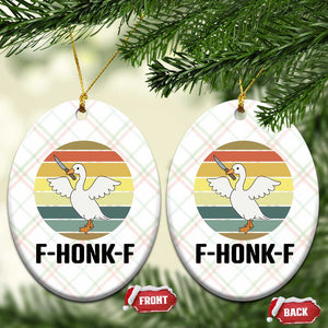 F Honk F Goose With Knife Ceramic Ornament Funny Chaotic Meme Gift TS12 Print Your Wear