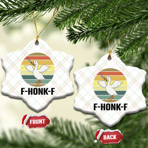 F Honk F Goose With Knife Ceramic Ornament Funny Chaotic Meme Gift TS12 Print Your Wear