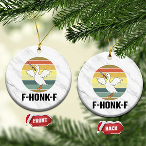 F Honk F Goose With Knife Ceramic Ornament Funny Chaotic Meme Gift TS12 1pc White Marble Print Your Wear