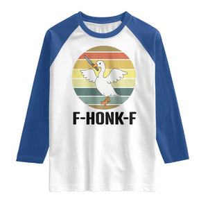 F Honk F Goose With Knife Raglan Shirt Funny Chaotic Meme Gift TS12 White Royal Print Your Wear