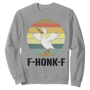 F Honk F Goose With Knife Sweatshirt Funny Chaotic Meme Gift TS12 Sport Gray Print Your Wear