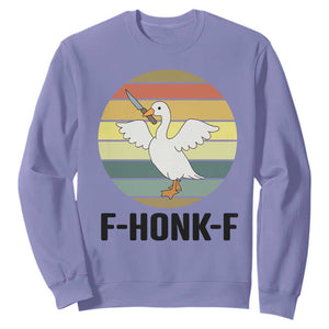 F Honk F Goose With Knife Sweatshirt Funny Chaotic Meme Gift TS12 Violet Print Your Wear