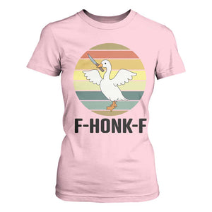 F Honk F Goose With Knife T Shirt For Women Funny Chaotic Meme Gift TS12 Light Pink Print Your Wear