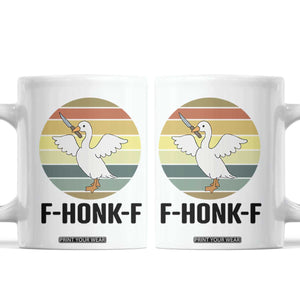 F Honk F Goose With Knife Coffee Mug Funny Chaotic Meme Gift TS12 White Print Your Wear