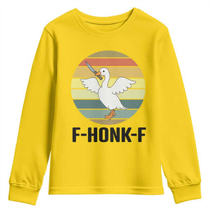 F Honk F Goose With Knife Youth Sweatshirt Funny Chaotic Meme Gift TS12 Daisy Print Your Wear