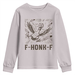 F Honk F Goose Lover Youth Sweatshirt Funny Silly Chaotic Gift TS12 Ice Gray Print Your Wear