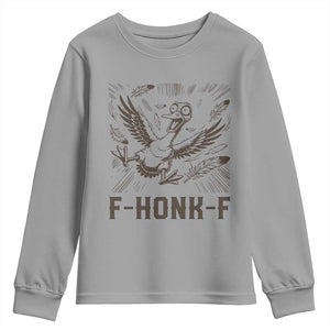 F Honk F Goose Lover Youth Sweatshirt Funny Silly Chaotic Gift TS12 Sport Gray Print Your Wear