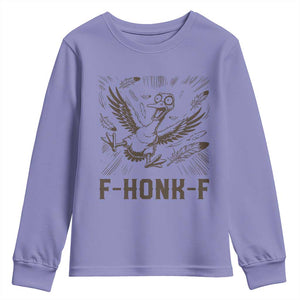 F Honk F Goose Lover Youth Sweatshirt Funny Silly Chaotic Gift TS12 Violet Print Your Wear