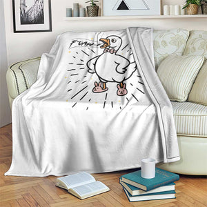 F Caw F Grumpy Goose Throw Blanket Funny Attitude Meme Gift TS12 Print Your Wear