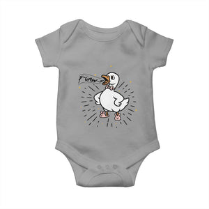 F Caw F Grumpy Goose Baby Onesie Funny Attitude Meme Gift TS12 Sport Gray Print Your Wear